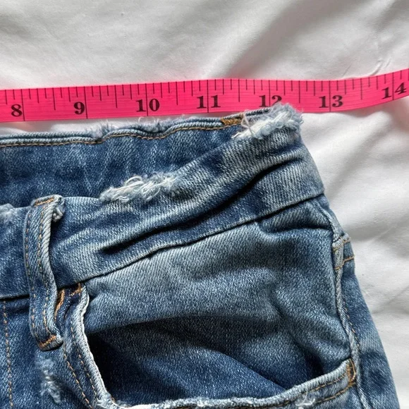 VERVET BY FLYING MONKEY Distressed Wide Leg Blue Jeans - Picture 5 of 9